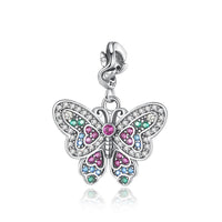 Thumbnail for Pink Hearts Butterfly Charm