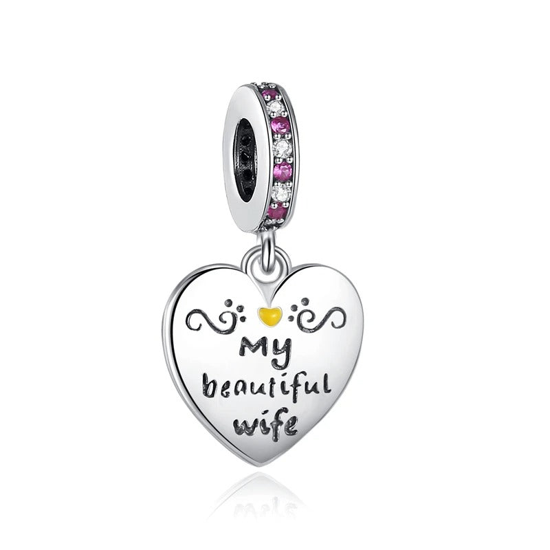 "My Beautiful Wife" Heart Charm