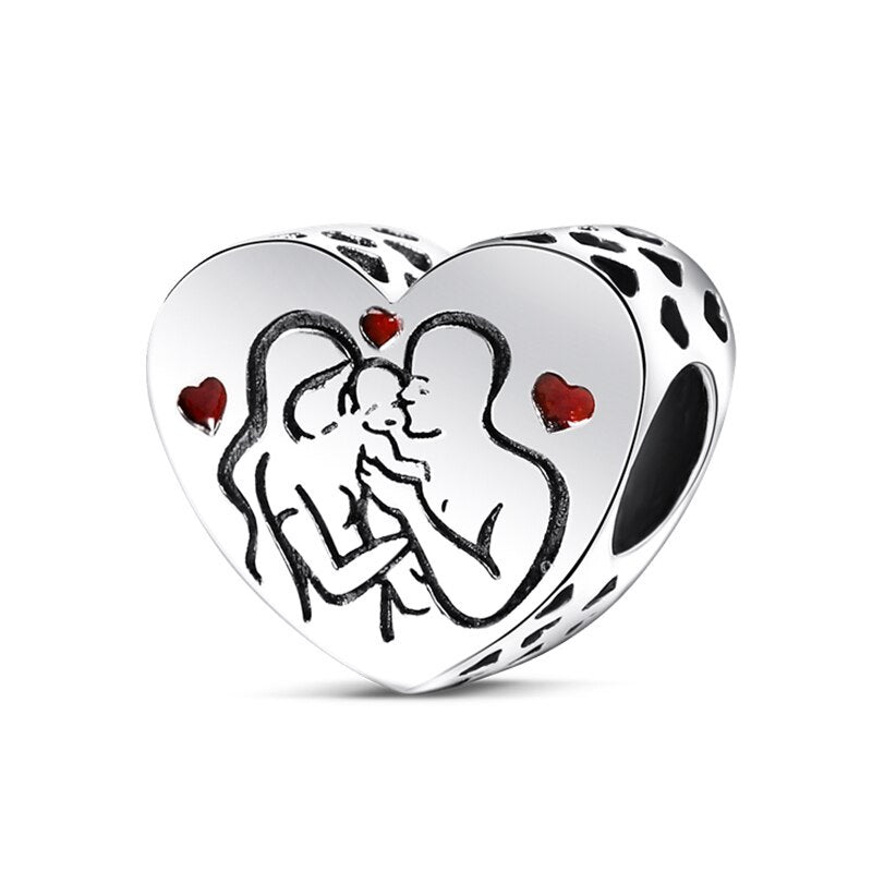 "Beautiful Family" Heart Charm