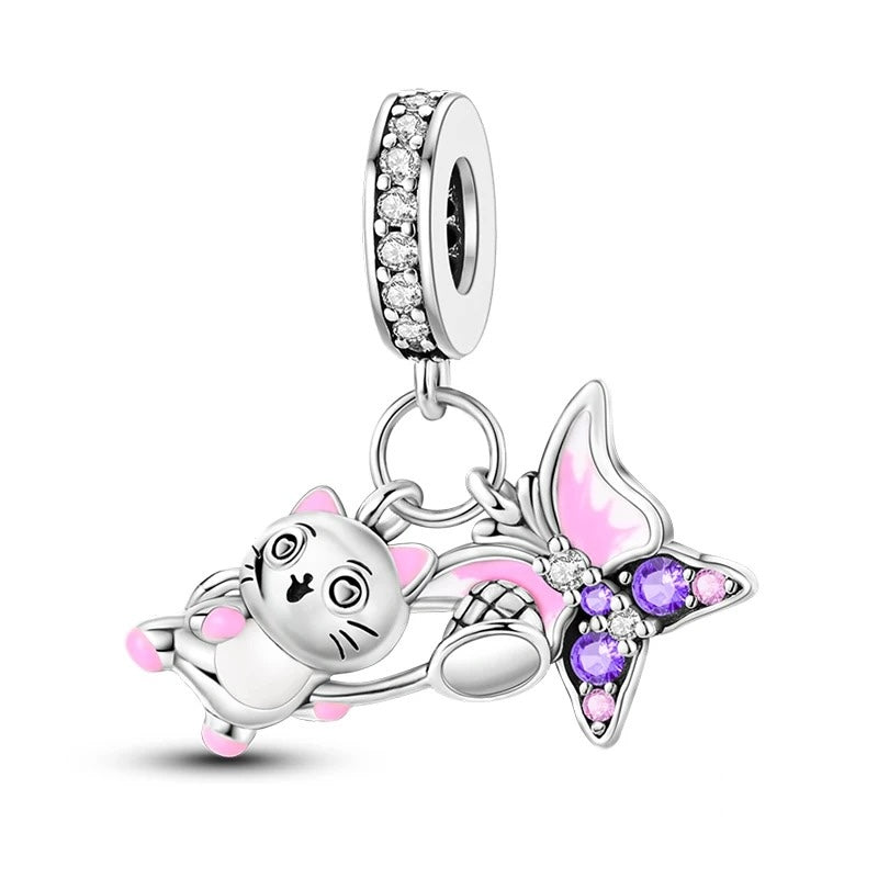 Kitten and Butterfly Charm