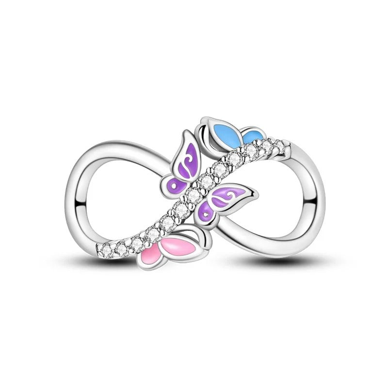 Butterflies Infinity Charm