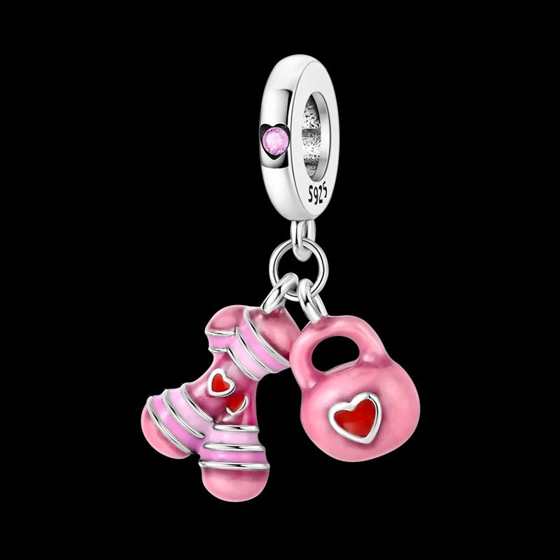 "Love for Exercise" Dumbbell Charm