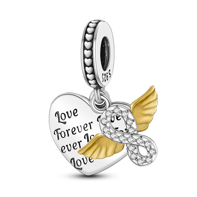 Heart and Infinity with Wings Charm