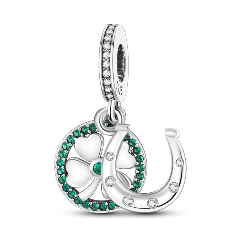 Clover and Horseshoe of Luck Charm