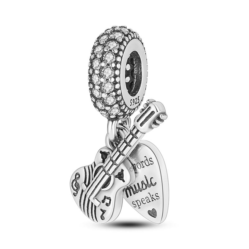 Eternal Heart and Guitar Charm