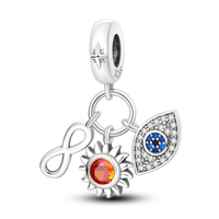 Thumbnail for Infinity, Sun, and Evil Eye Amulet Charm