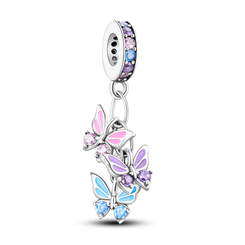 Triple Butterfly Charm