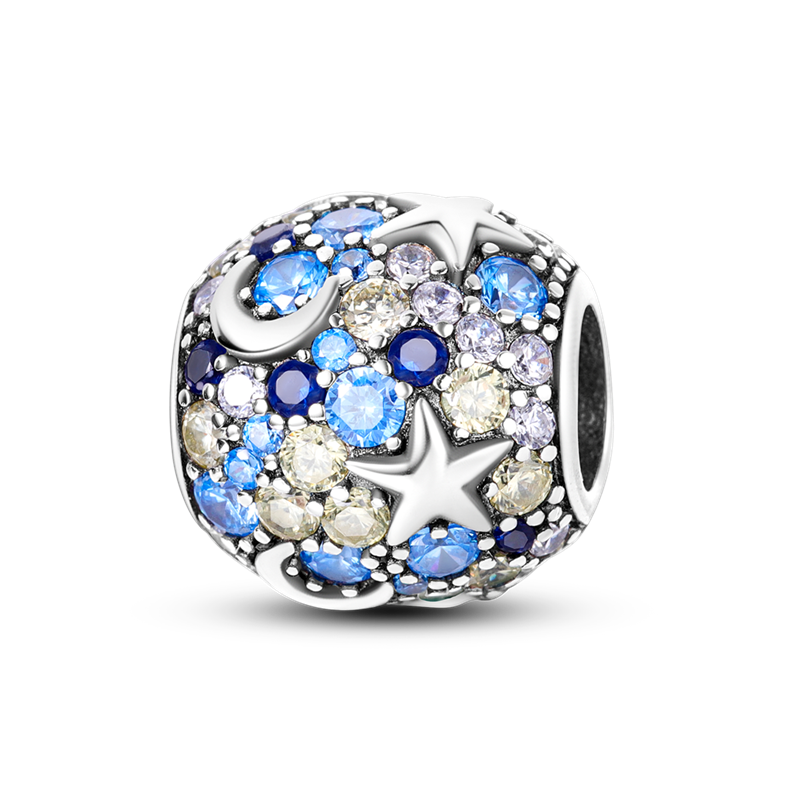 Diamond Moon and Stars Sphere Charm