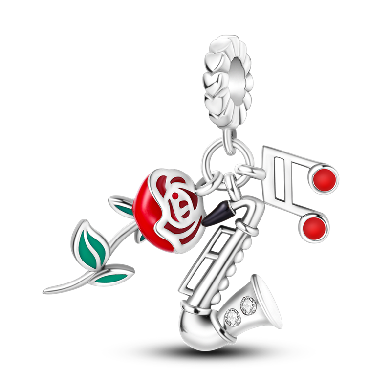 "Music & Rose" Charm