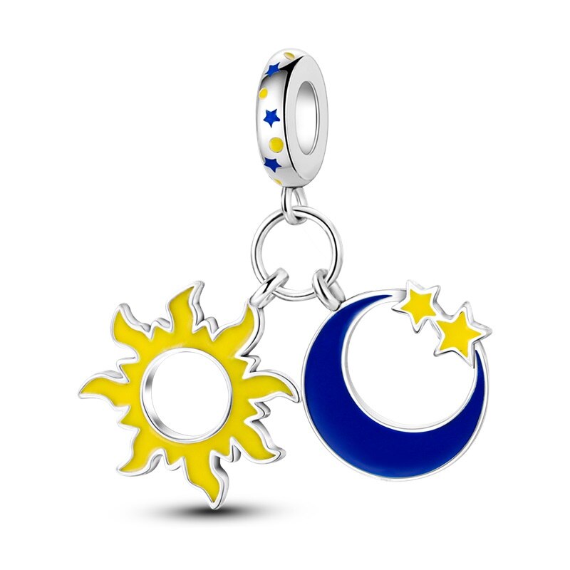 Sun and Starry Moon Charm