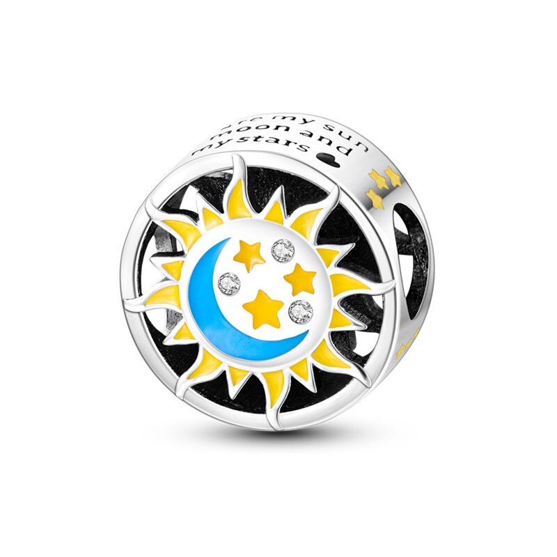 Sun and Starry Moon Bead Charm