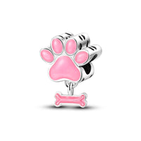 Thumbnail for Pink Dog Paw Charm