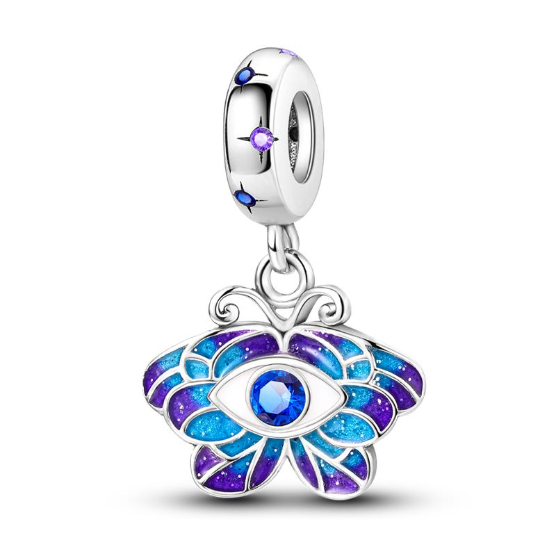 Butterfly and Evil Eye Charm