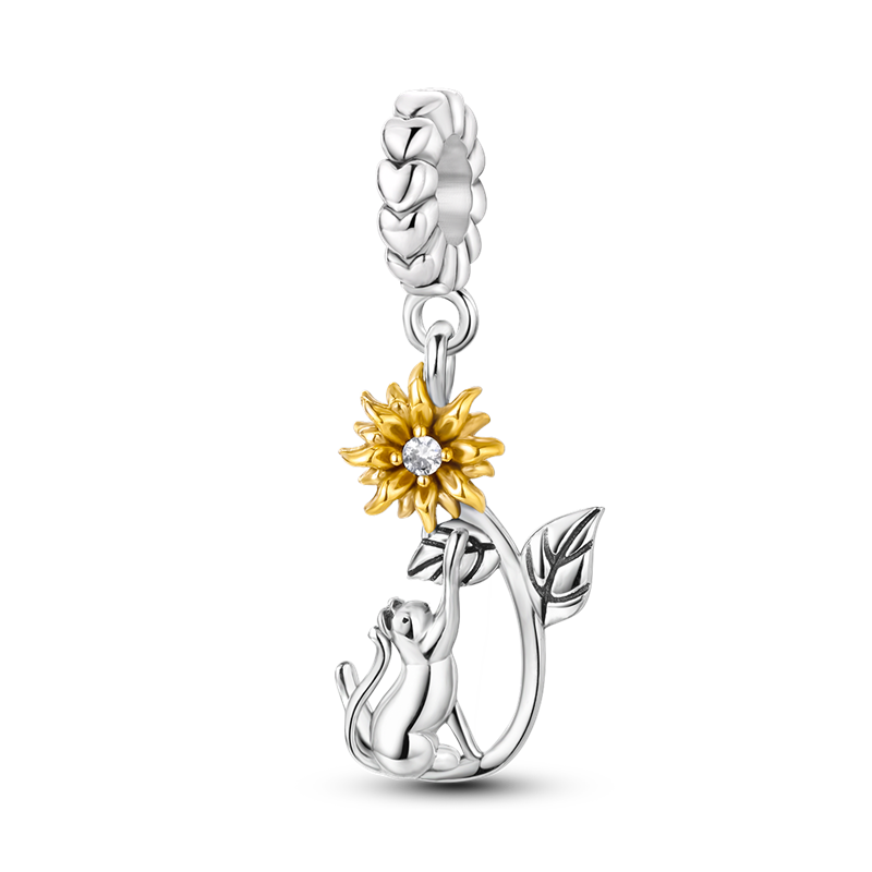 Sunflower and Kitten Charm