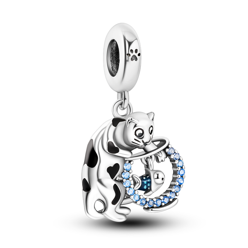 Kitten and Fish Charm