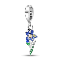 Thumbnail for Blue Flower with Stem Charm