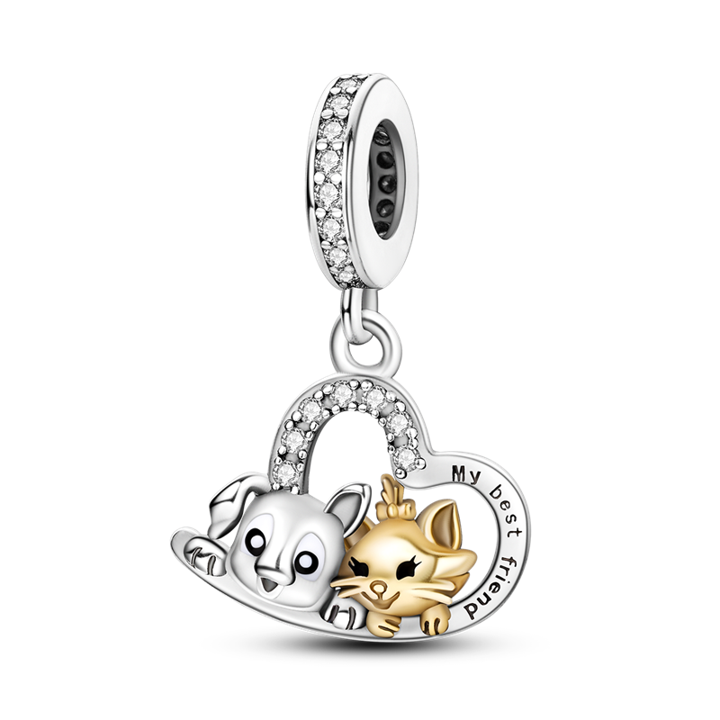 "My Best Friend" Dog and Cat Heart Charm