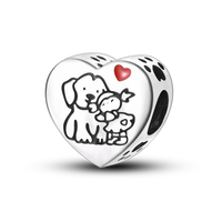 Thumbnail for Dog and Girl Heart Charm