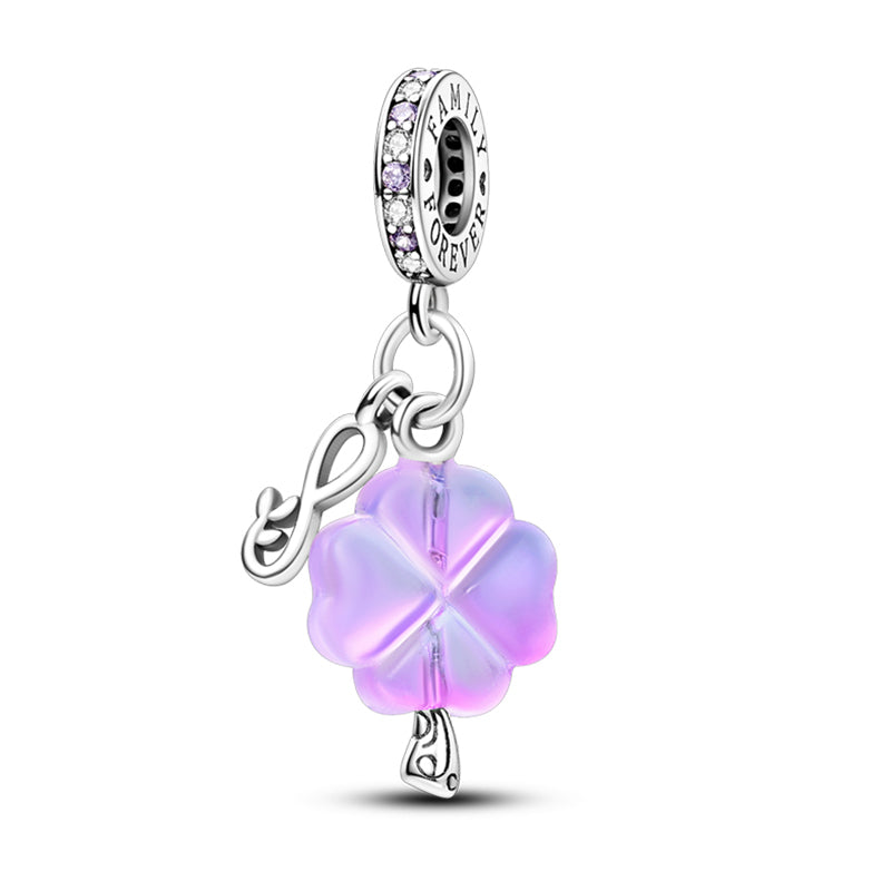 Purple Clover Charm