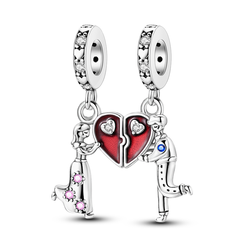 Couple Red Heart Charm