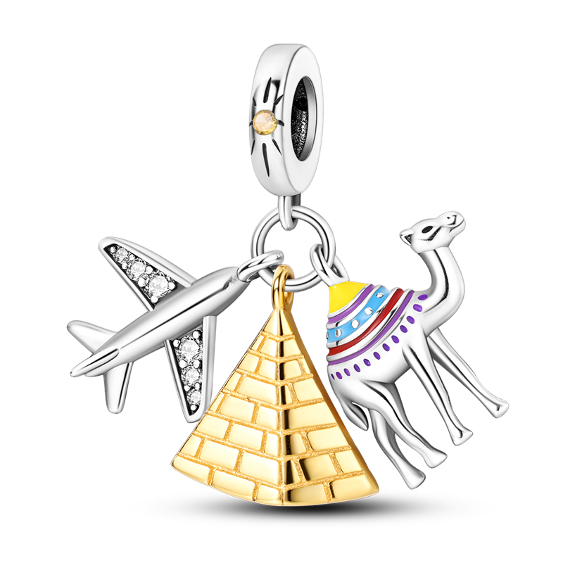 Airplane, Pyramid, and Camel Charm