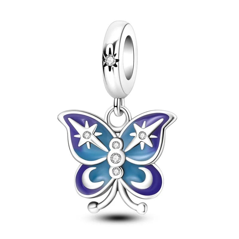 "Star and Moon" Butterfly Charm