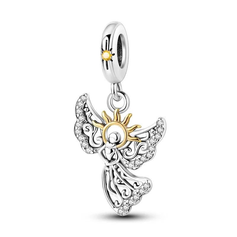 Silver Guardian Angel Charm