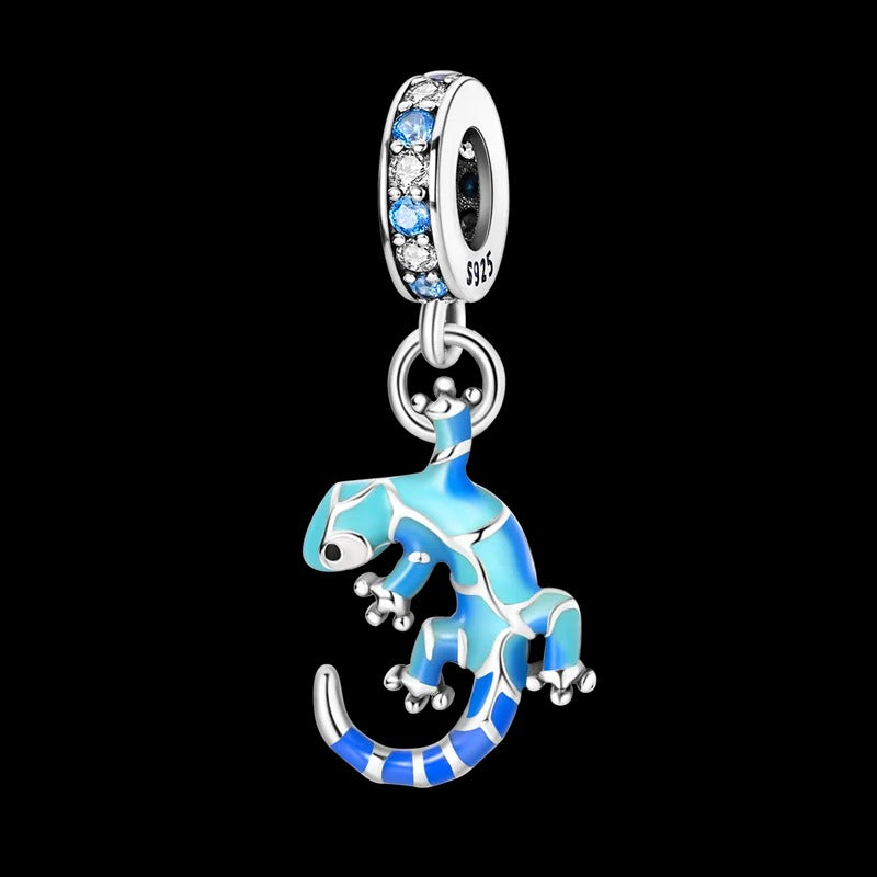 Blue Lizard Charm