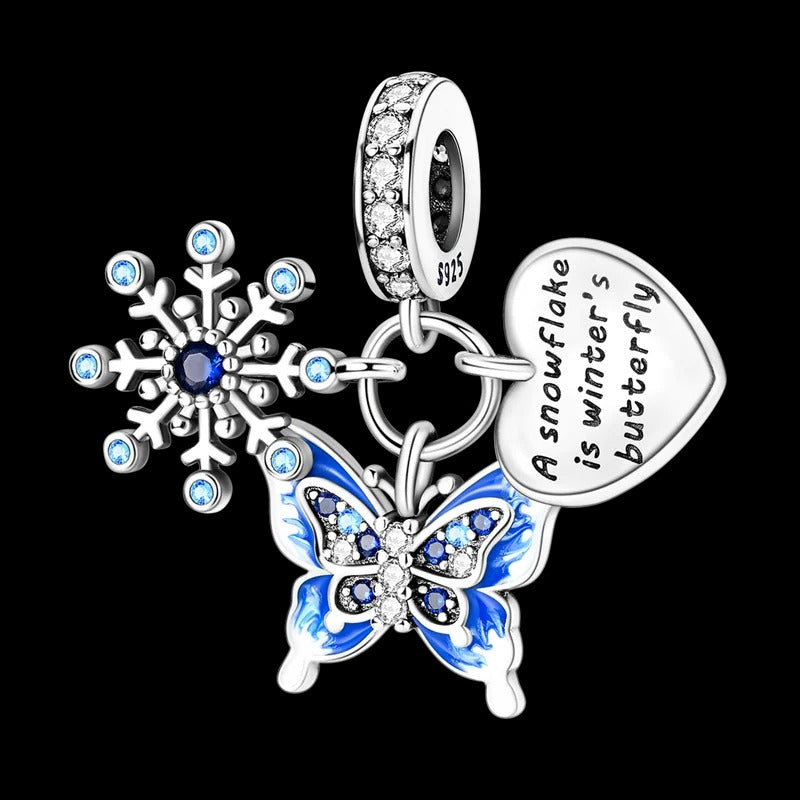 Snowflake, Butterfly, and Heart Charm