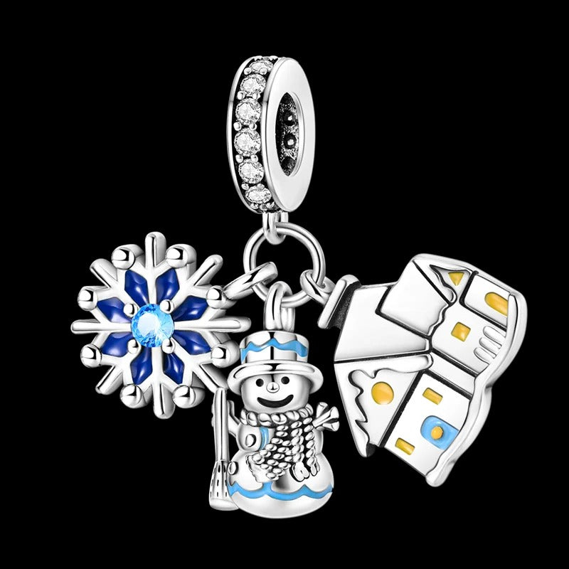 Snowflake, Snowman, and Gingerbread House Charm