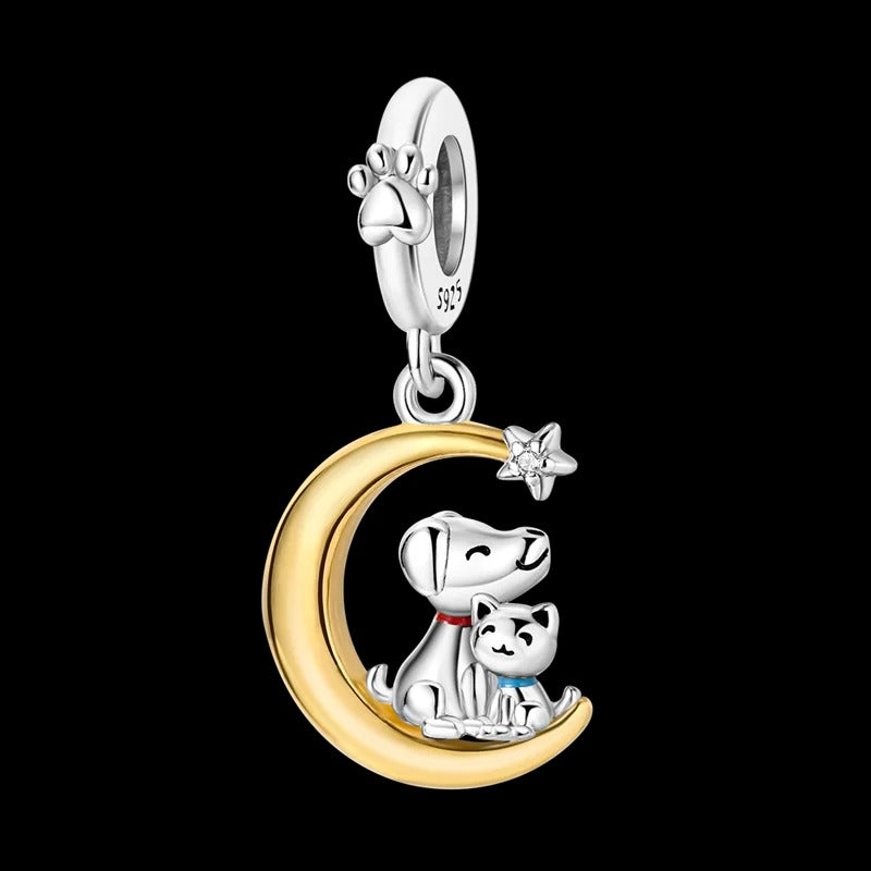 Golden Moon, Dog and Cat Charm