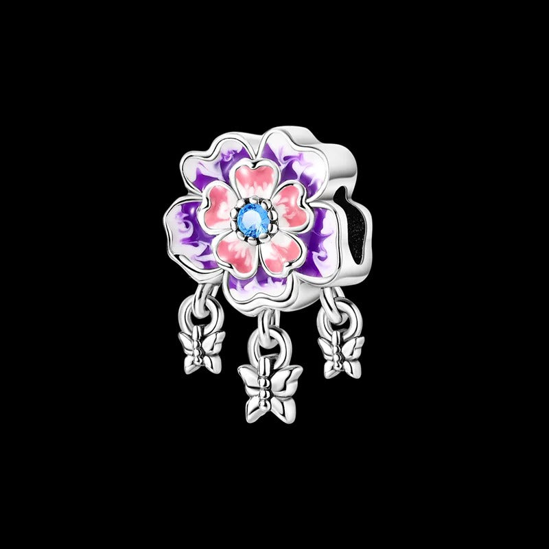 Flower and Butterflies Charm