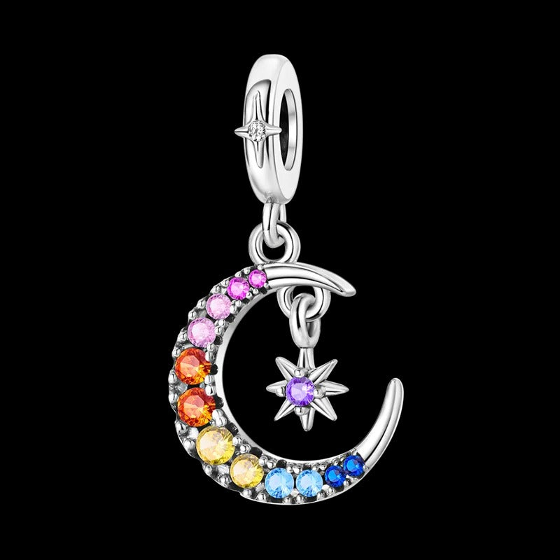 Moon and Gem Star Amulet Charm