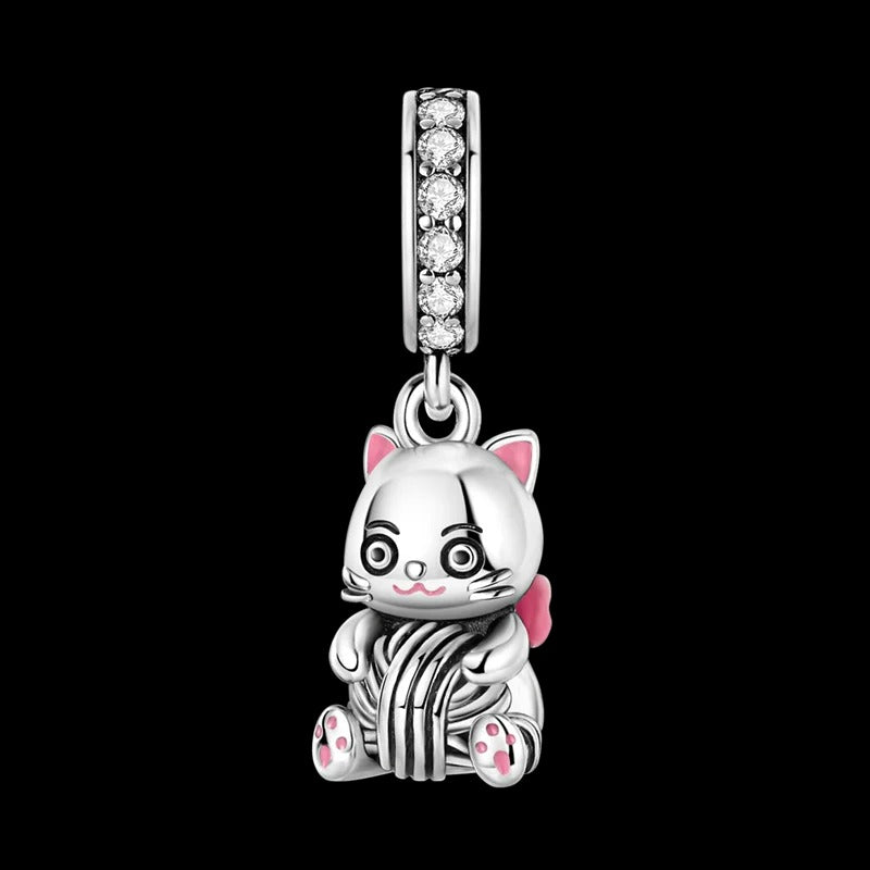 Kitten with Yarn Charm