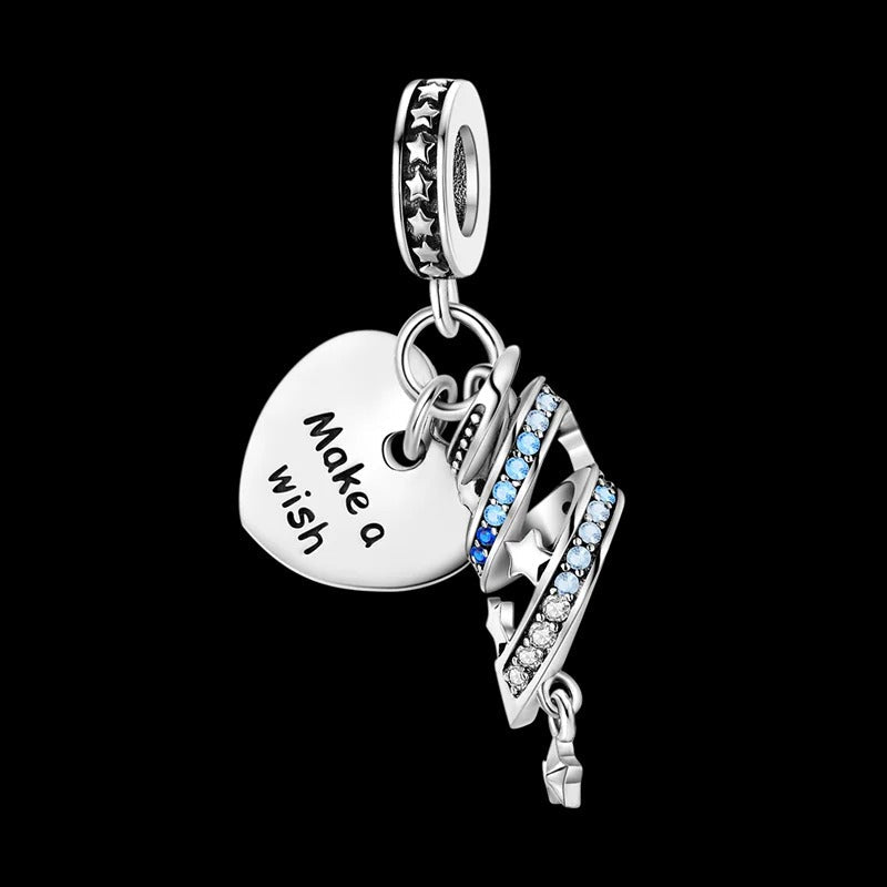 Heart and Stars "Make A Wish" Charm