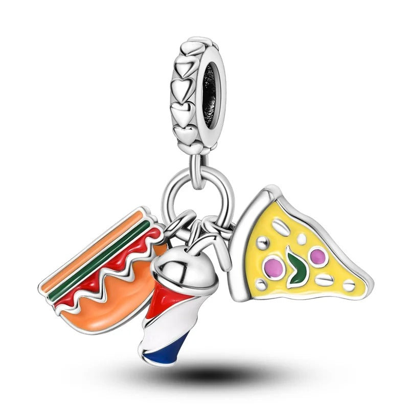 Burger, Soda, and Pizza Charm