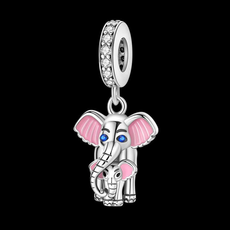 "Mother's Love" Elephants Charm