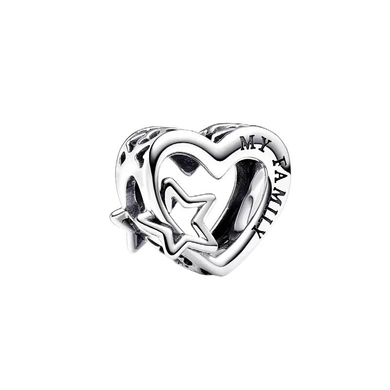 "My Family" Heart and Star Charm