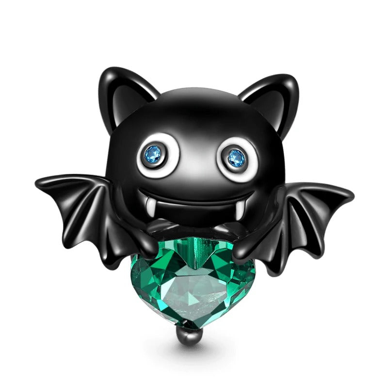 Bat Charm and Green Heart