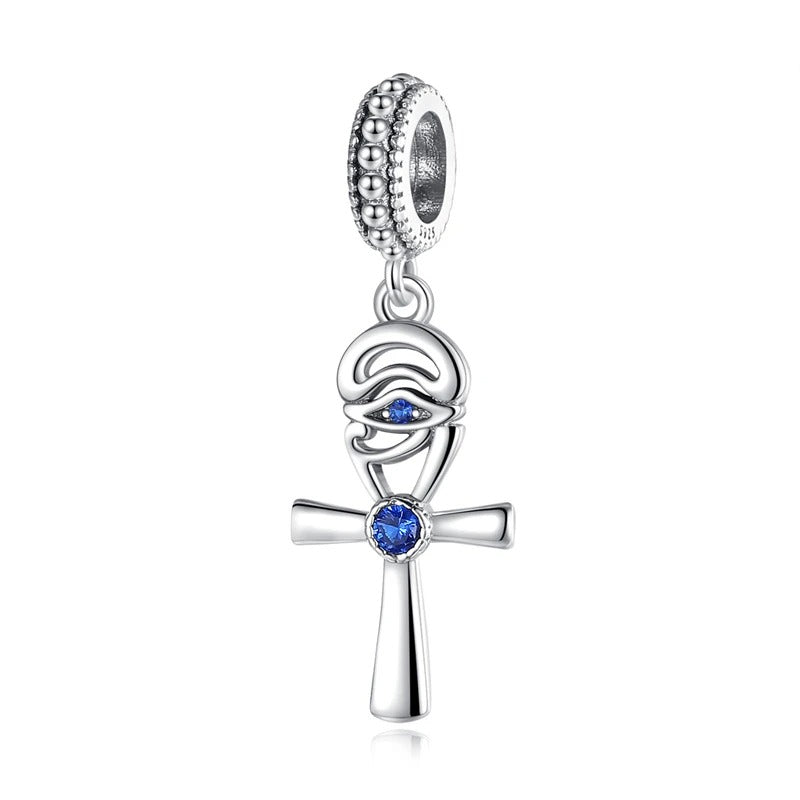 Egyptian Ankh Cross and Eye of Horus Charm