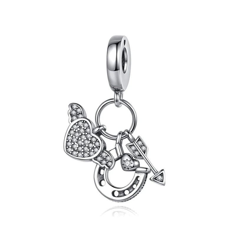 Heart, Horseshoe, and Arrow Charm