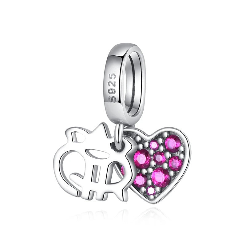 Pink Heart Amulet Charm