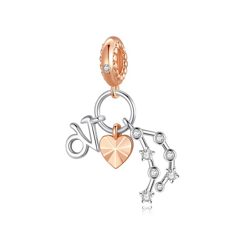 Capricorn Zodiac Constellation and Heart Charm