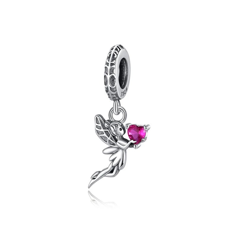 Tinker Bell and Pink Heart Amulet Charm