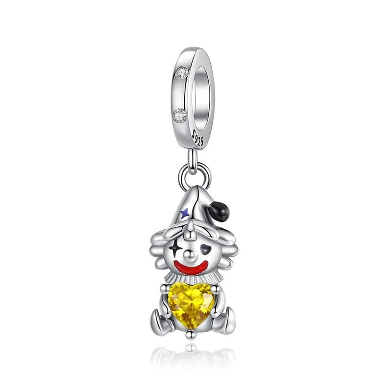 Clown and Yellow Heart Charm