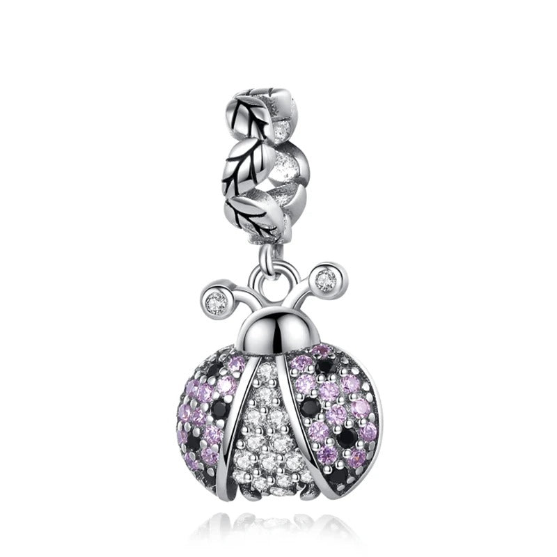 Diamond Pink Ladybug Charm