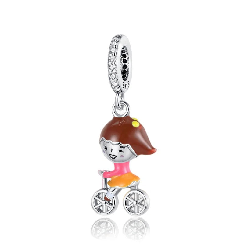 Little Girl "Bike Ride Day" Charm