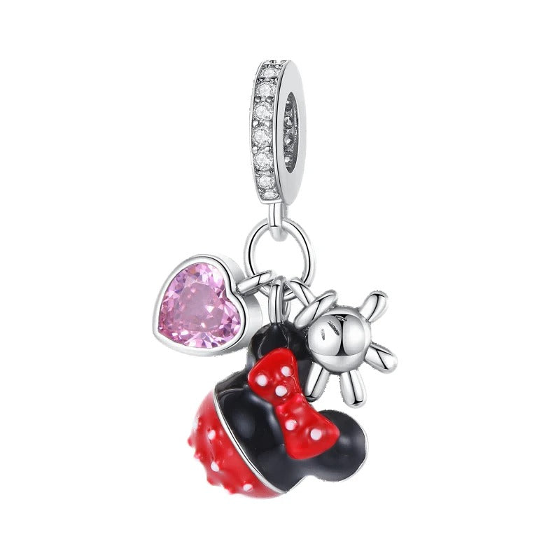 Pink Heart and Minnie Mouse Charm