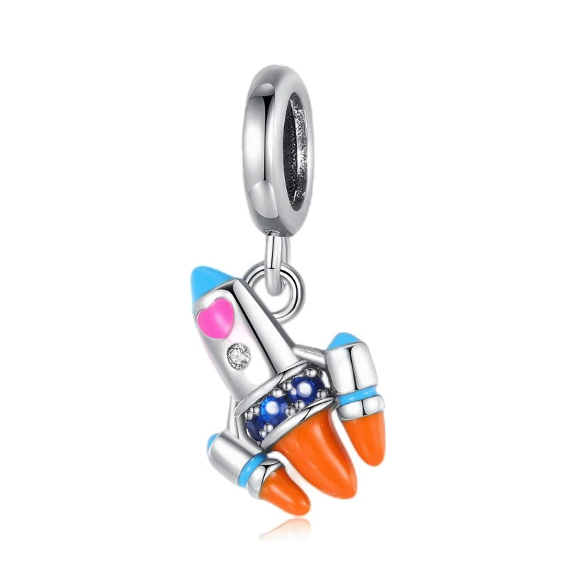 "Journey to Space" Space Rocket Charm