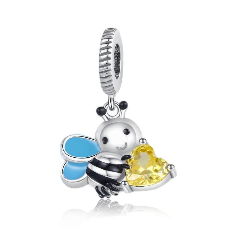 Bee and Yellow Heart Charm